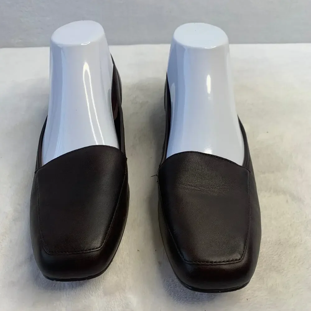 Bandolino Womens Sz 9 BD Liberty Brown Soft Leather Loafers Slip On Flats Shoes